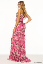 Sherri Hill Ruffle Floral Print Prom Dress 56307