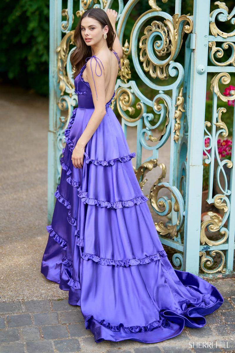ruffle satin prom dress Jovani -43144 Strapless Ruched High Slit Prom Dress 6 / BLUSH