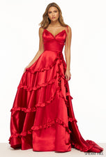 Sherri Hill Satin Ruffle Prom Dress 56353