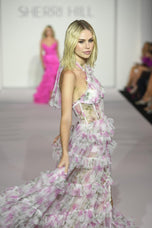 Sherri Hill Floral Halter Prom Dress 56377
