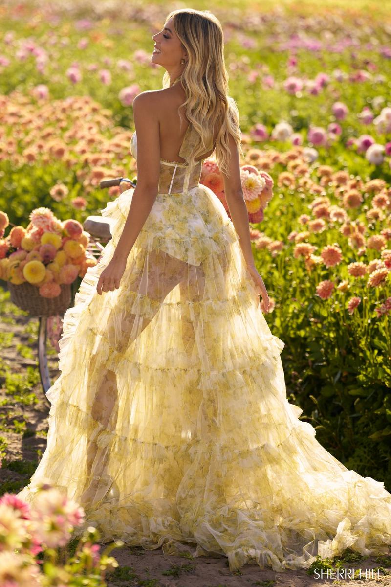 Sherri Hill Floral Print Prom Dress 56382