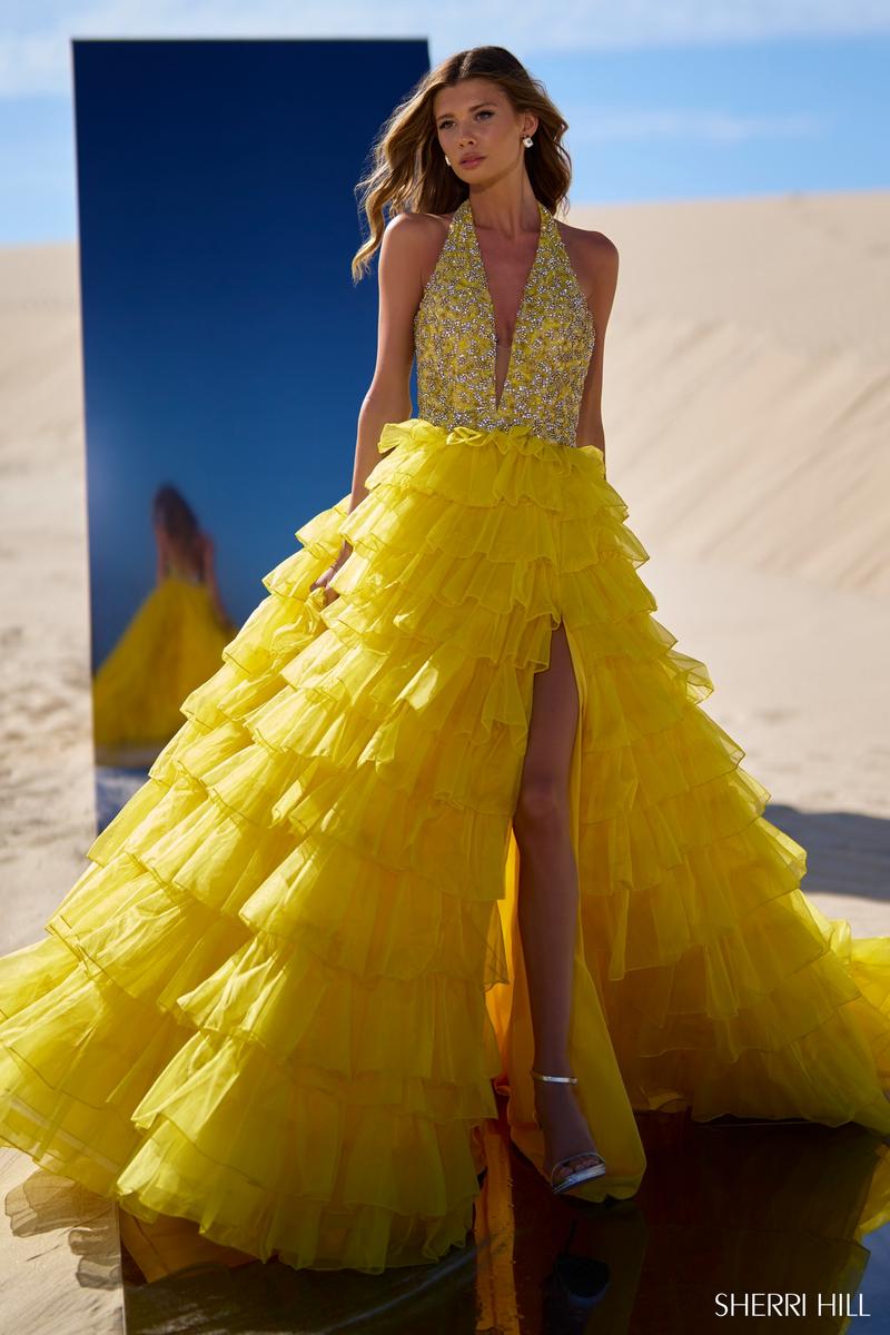Sherri Hill Ruffle Halter Pageant Dress 56410 Sherri Hill Ruffle Halter Pageant Dress 56410