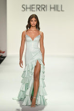 Sherri Hill Ruffle Heat Stone Prom Dress 56529