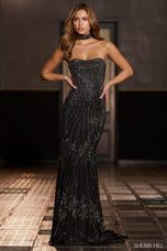 Sherri Hill Strapless Hot Fix Fitted Dress 56709