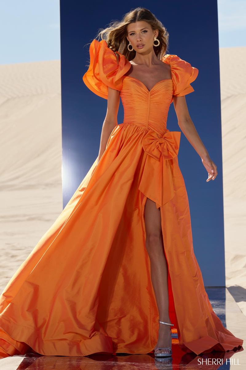 Sherri Hill A-line Ruffle Sleeve Gown 56743 Sherri Hill A-line Ruffle Sleeve Gown 56743