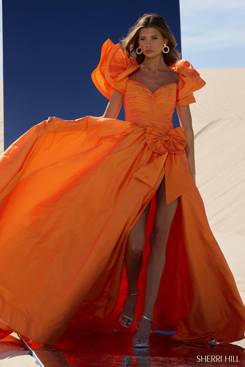 orange prom dresses Tulle Lace Long Dresses,A Line Formal Dress – jkprom Do not know where to get a perfect dress for your event Jovani One-Shoulder Sequin-Print Prom Dress
