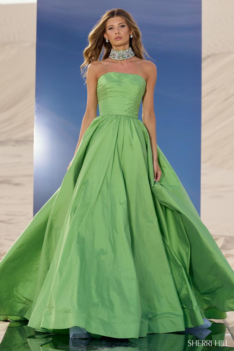 green choker dress Vesper bengaline choker bandeau thigh split maxi dress in green