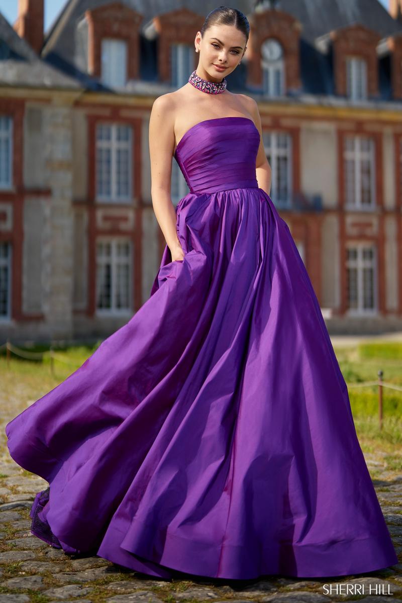 Sherri Hill Strapless Ballgown with Choker 56748 Emerald / 0 Sherri Hill Strapless Ballgown with Choker 56748 Emerald / 0