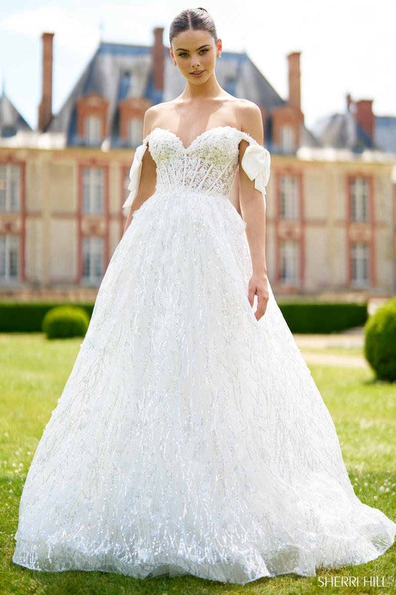 Sherri Hill Illusion Lace Ball Gown Prom Dress 56865 Sherri Hill Illusion Lace Ball Gown Prom Dress 56865