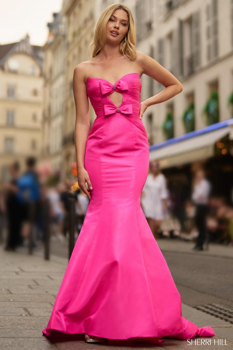 Sherri Hill Bow Accent Mermaid Prom Dress 56875 Sherri Hill Bow Accent Mermaid Prom Dress 56875