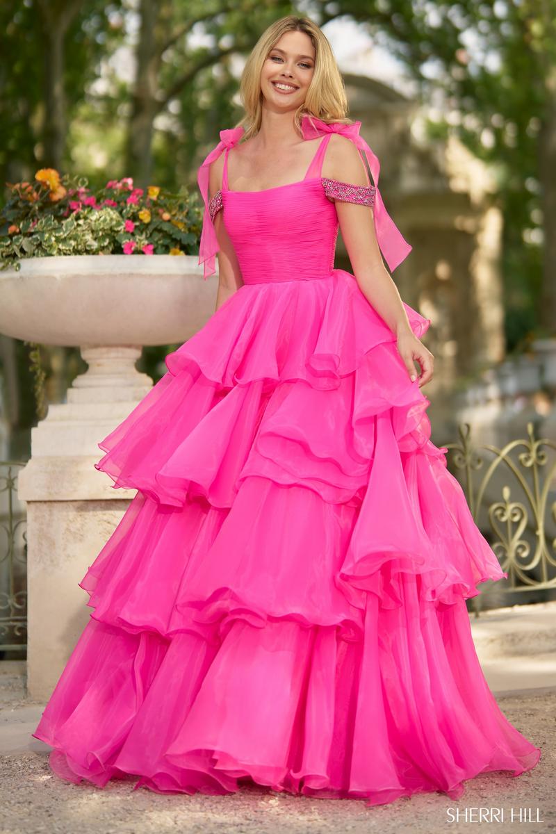 Sherri Hill Ruffle Ball Gown Prom Dress 56927 - Main Image
