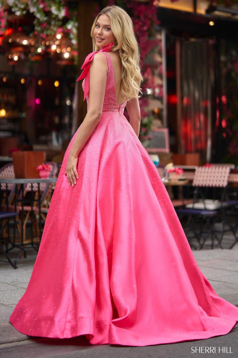 Sherri Hill Bow Shoulder Ball Gown Prom Dress 56929 Sherri Hill Bow Shoulder Ball Gown Prom Dress 56929