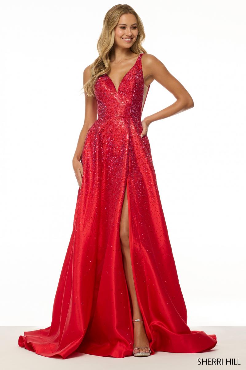 Sherri Hill Heat Stone A-Line Prom Dress 56990 Sherri Hill Heat Stone A-Line Prom Dress 56990