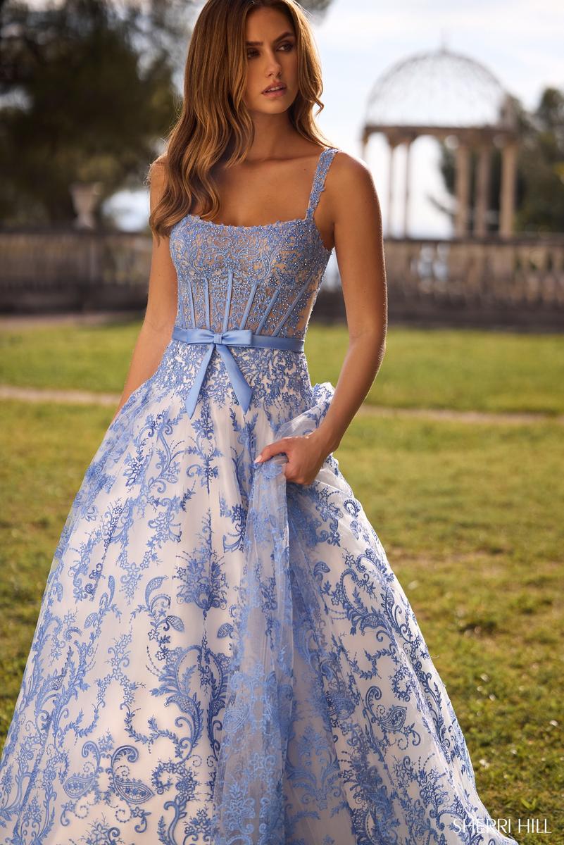 blue damask dress blue damask style
