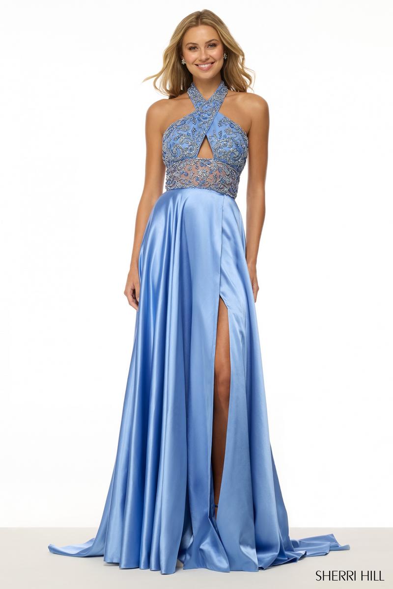 Sherri Hill A-Line Halter Prom dress 57109 Sherri Hill A-Line Halter Prom dress 57109