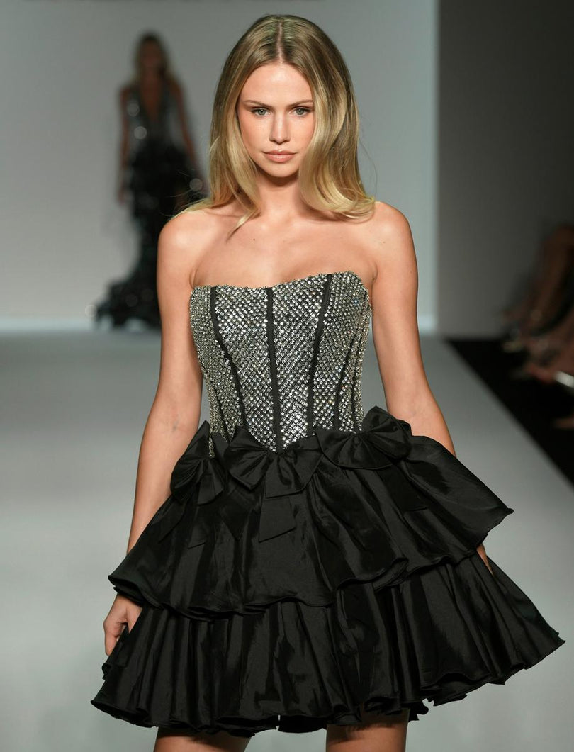 sherri hill short prom dresses Sherri Hill Flirty Short Bow Cocktail Prom Dress Style 57239