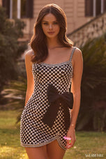 Sherri Hill Pearl Bow Homecoming Dress 57260