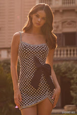 Sherri Hill Pearl Bow Homecoming Dress 57260