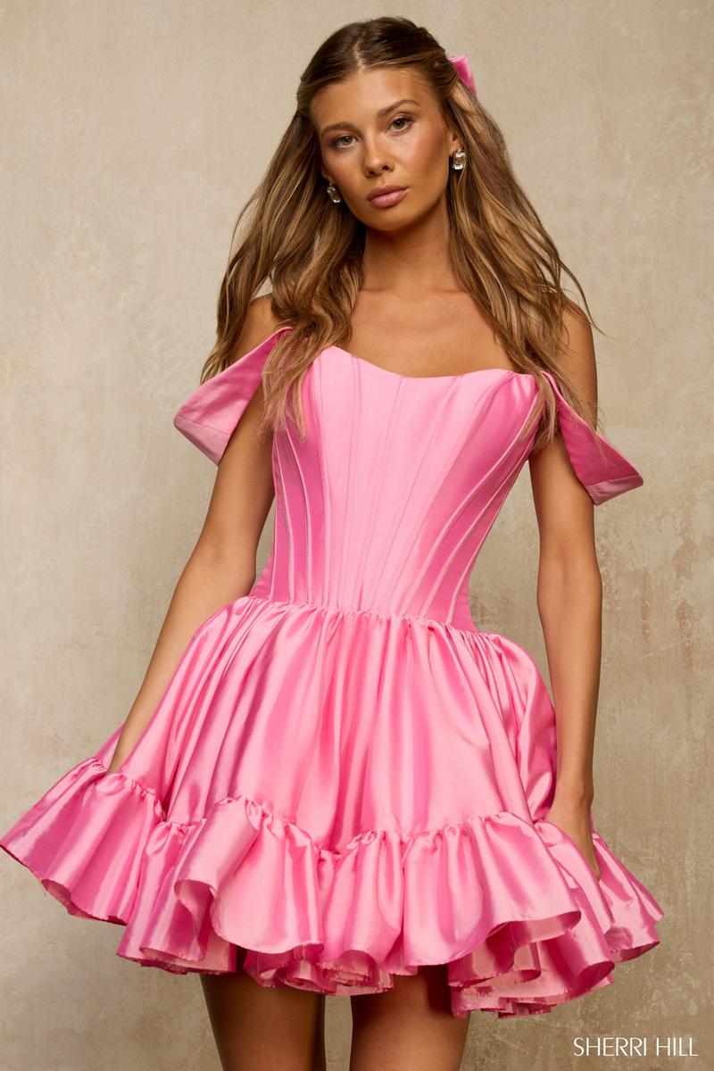 Sherri Hill Ruffle Hem Cocktail Homecoming Dress 57290
