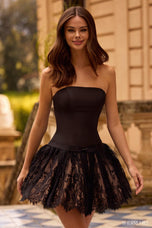 Sheri Hill Drop Waist Lace Skirt Homecoming Dress 57292