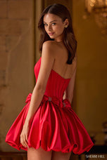 Sherri Hill Strapless Corset Bow Homecoming Dress 57307