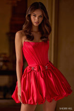 Sherri Hill Strapless Corset Bow Homecoming Dress 57307