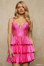 Sherri Hill Ruffle Sparkle Homecoming Dress 57322