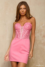 Sherri Hill Short Strapless HoCo Dress 57332