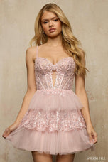 Sherri Hill Sweetheart Neck Glitter Tulle HoCo Dress 57347