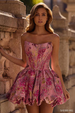 Sherri Hill Brocade Bubble Skirt HoCo Dress 57367