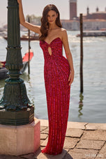 Sherri Hill Strapless Keyhole Sequin Prom Dress 57386