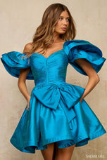 Sherri Hill Off Shoulder Bow Side Ruched HoCo Dress 57439
