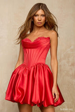 Sherri Hill Strapless Lace Homecoming Dress 57440