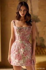 Sherri Hill Corset Print Homecoming Dress 57471
