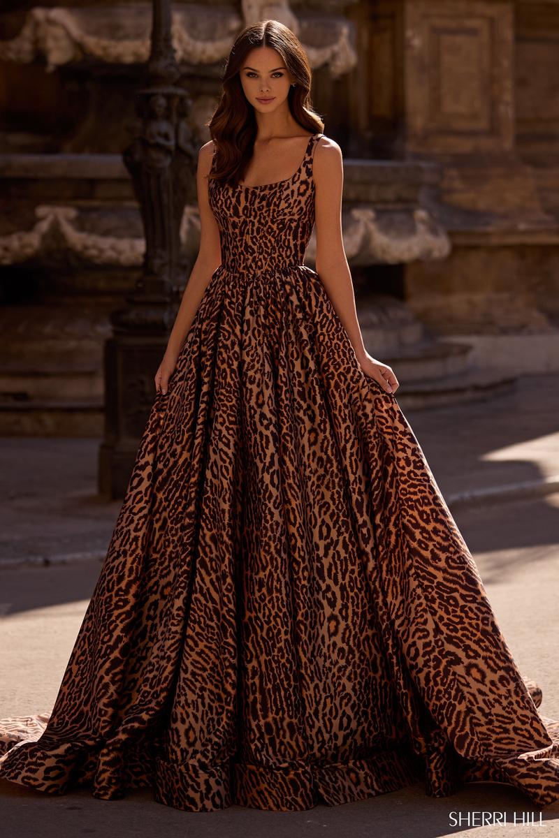 Sherri Hill Cheetah Print Long Prom Dress 57472