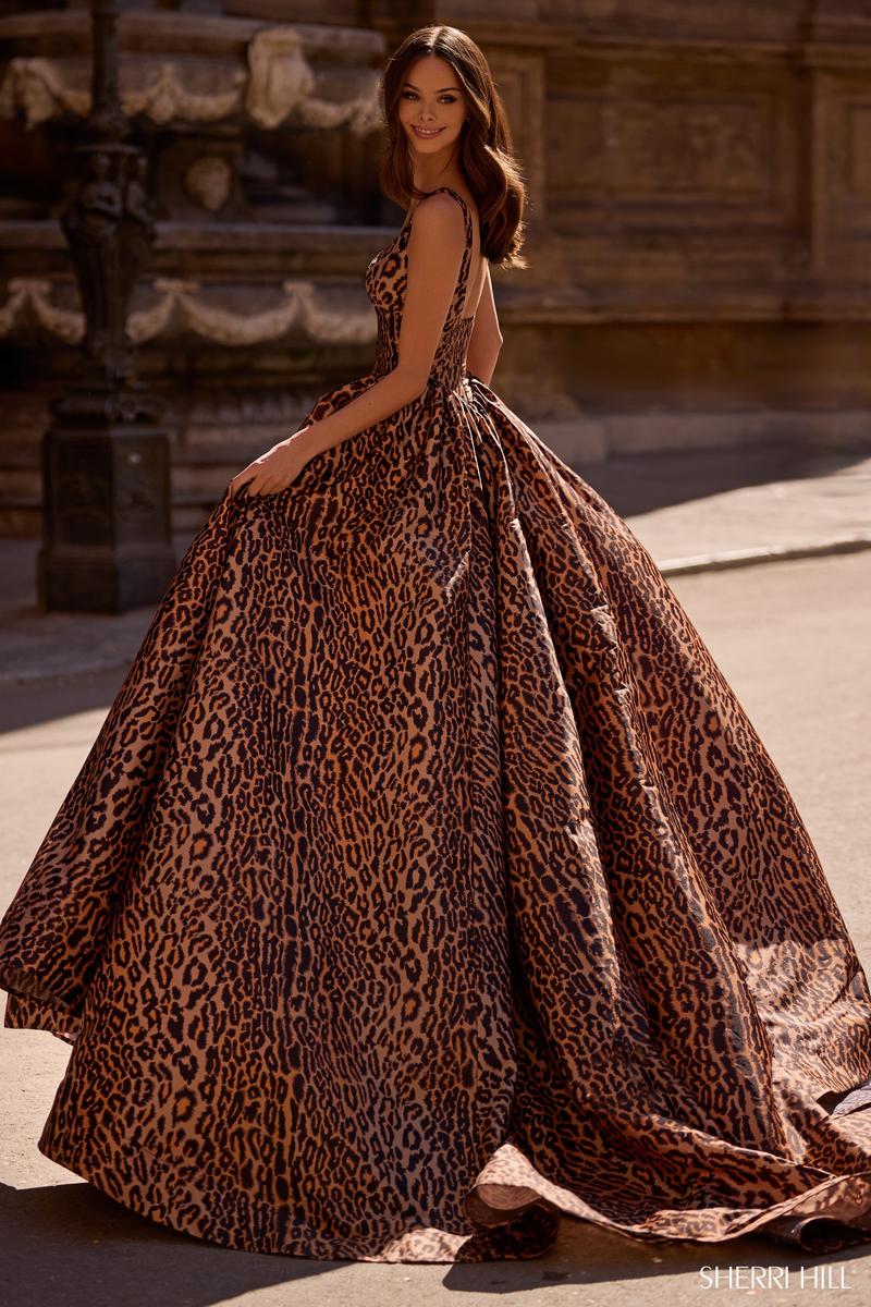 Sherri Hill Cheetah Print Long Prom Dress 57472 Sherri Hill Cheetah Print Long Prom Dress 57472