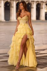 Sherri Hill Strapless Lace Corset Prom Dress 57479