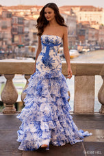 Sherri Hill Strapless Floral Mermaid Prom Dress 57487