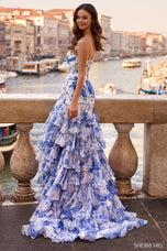 Sherri Hill Strapless Floral Mermaid Prom Dress 57487