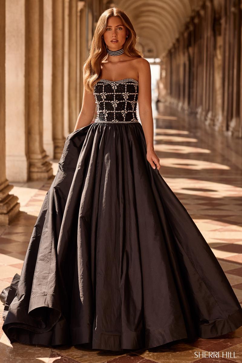 Sherri Hill Choker Long HoCo Dress 57496 candy pink/ivory/silver / 8 Sherri Hill Choker Long HoCo Dress 57496 candy pink/ivory/silver / 8