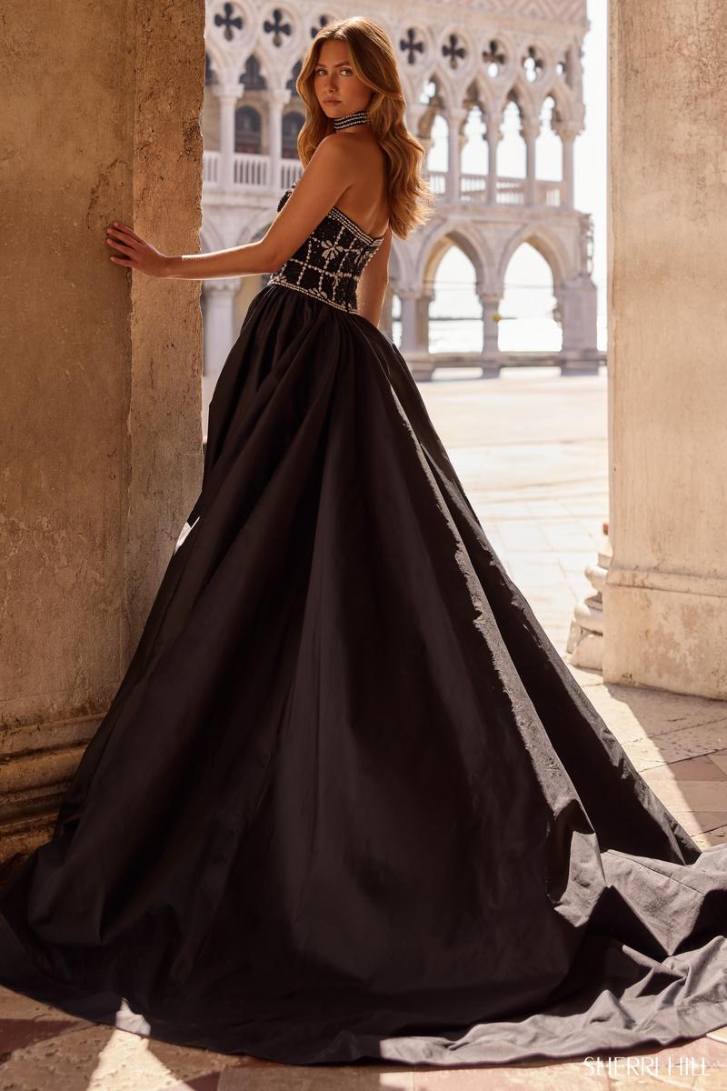 Sherri Hill Choker Long HoCo Dress 57496 candy pink/ivory/silver / 8 Sherri Hill Choker Long HoCo Dress 57496 candy pink/ivory/silver / 8