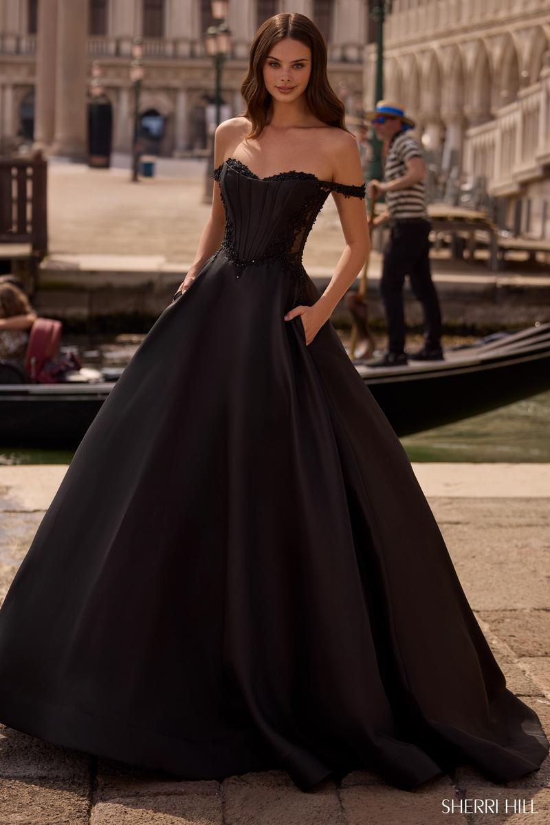 Sherri Hill A-Line Off Shoulder Prom Dress 57517