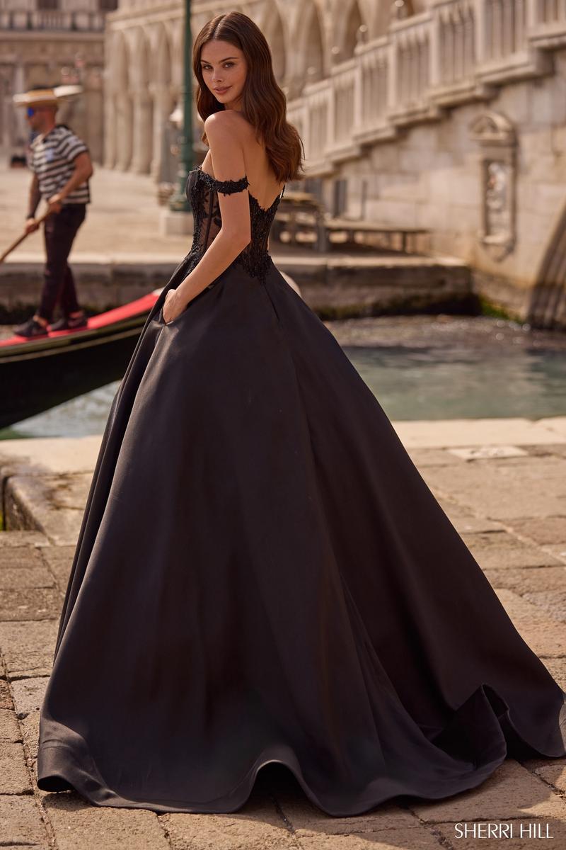 Sherri Hill A-Line Off Shoulder Prom Dress 57517