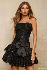 Sherri Hill Strapless Rosette HoCo Dress 57521