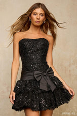 Sherri Hill Strapless Rosette HoCo Dress 57521