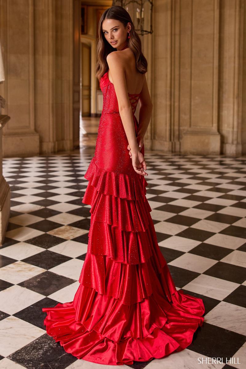 Sherri Hill Halter Fit and Flare Prom Dress 57618