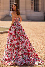 Sherri Hill Strapless Corset Floral Prom Dress 57723