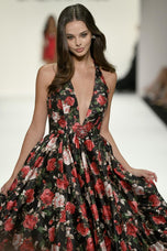 Sheri Hill Floral Print Halter Prom Dress 57726