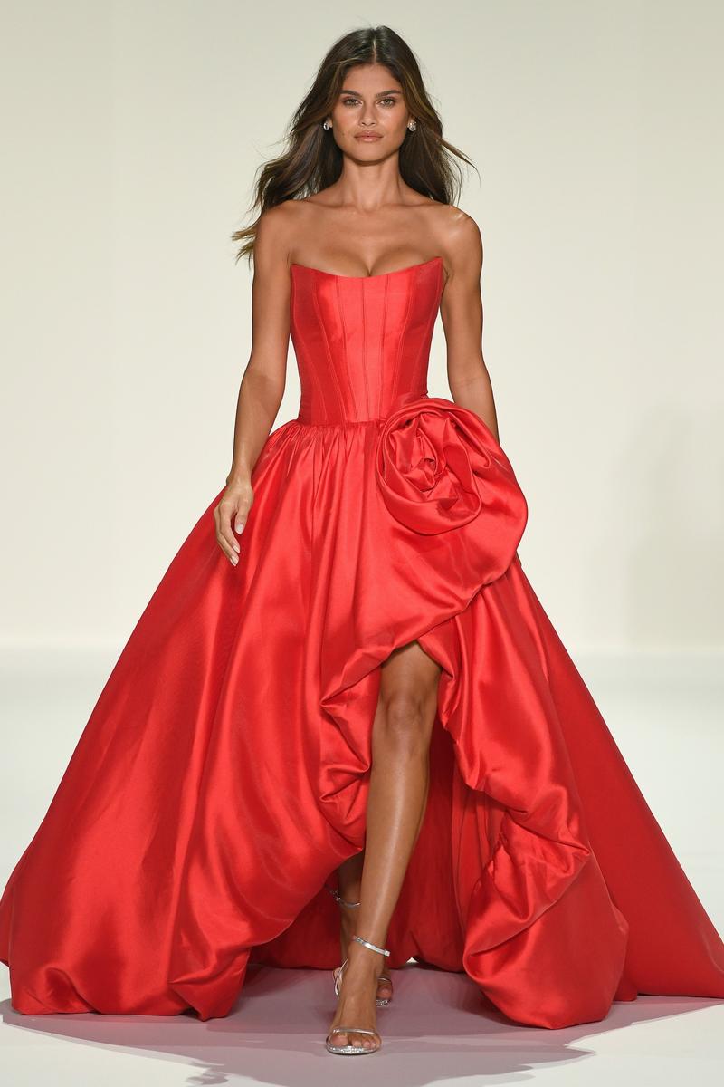 Sherri Hill Bubble Hem Rosette Ball Gown 57778 Sherri Hill Bubble Hem Rosette Ball Gown 57778