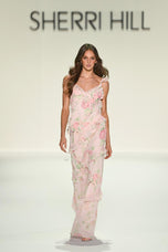 Sherri Hill Floral Print Ruffle Prom Dress 57782